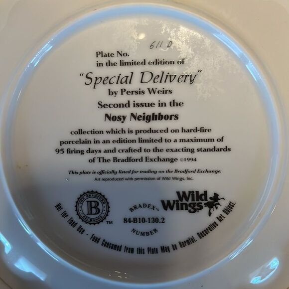 Special Delivery Nosy Neighbors Collection plate Bradford Exchange - Picture 5 of 6
